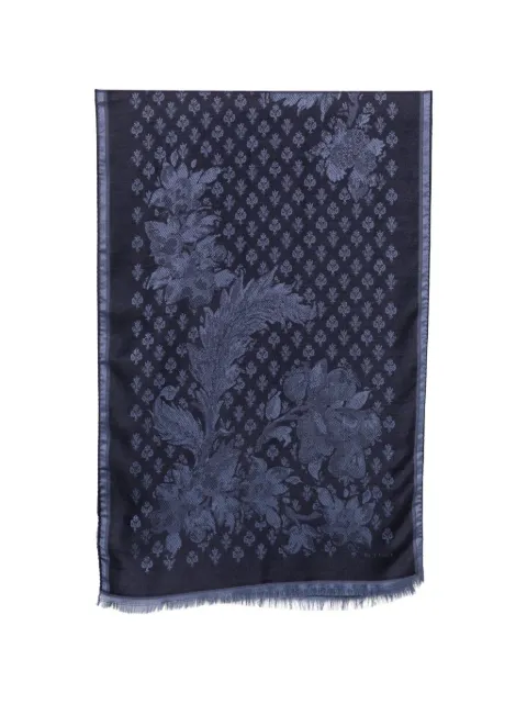 ETRO écharpe frangée à fleurs en jacquard