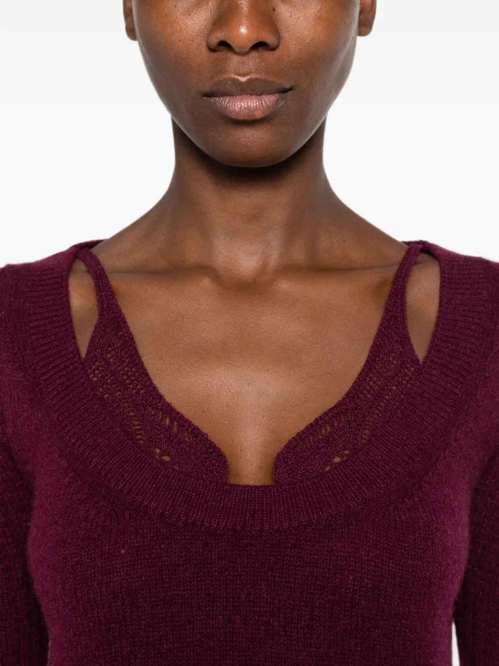 Ermanno Scervino Trui met V-hals Paars
