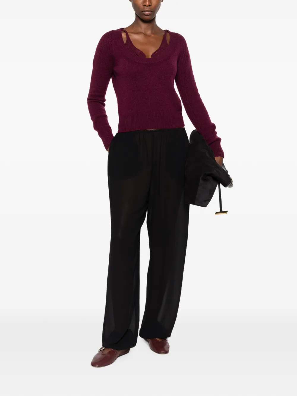 Ermanno Scervino Trui met V-hals Paars