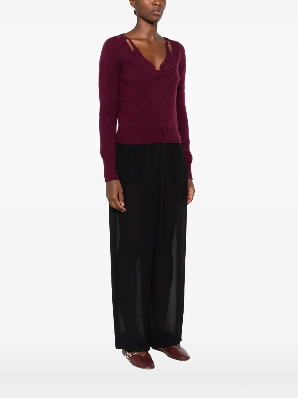 Ermanno Scervino Trui met V-hals Paars