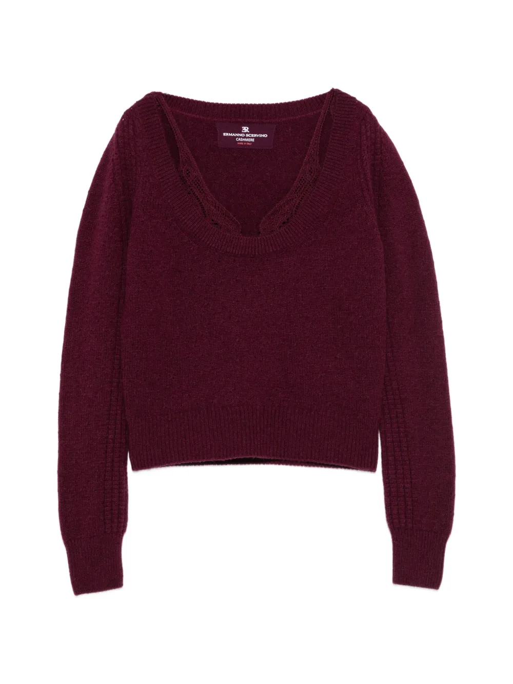 Ermanno Scervino cut-out V-neck sweater - Viola