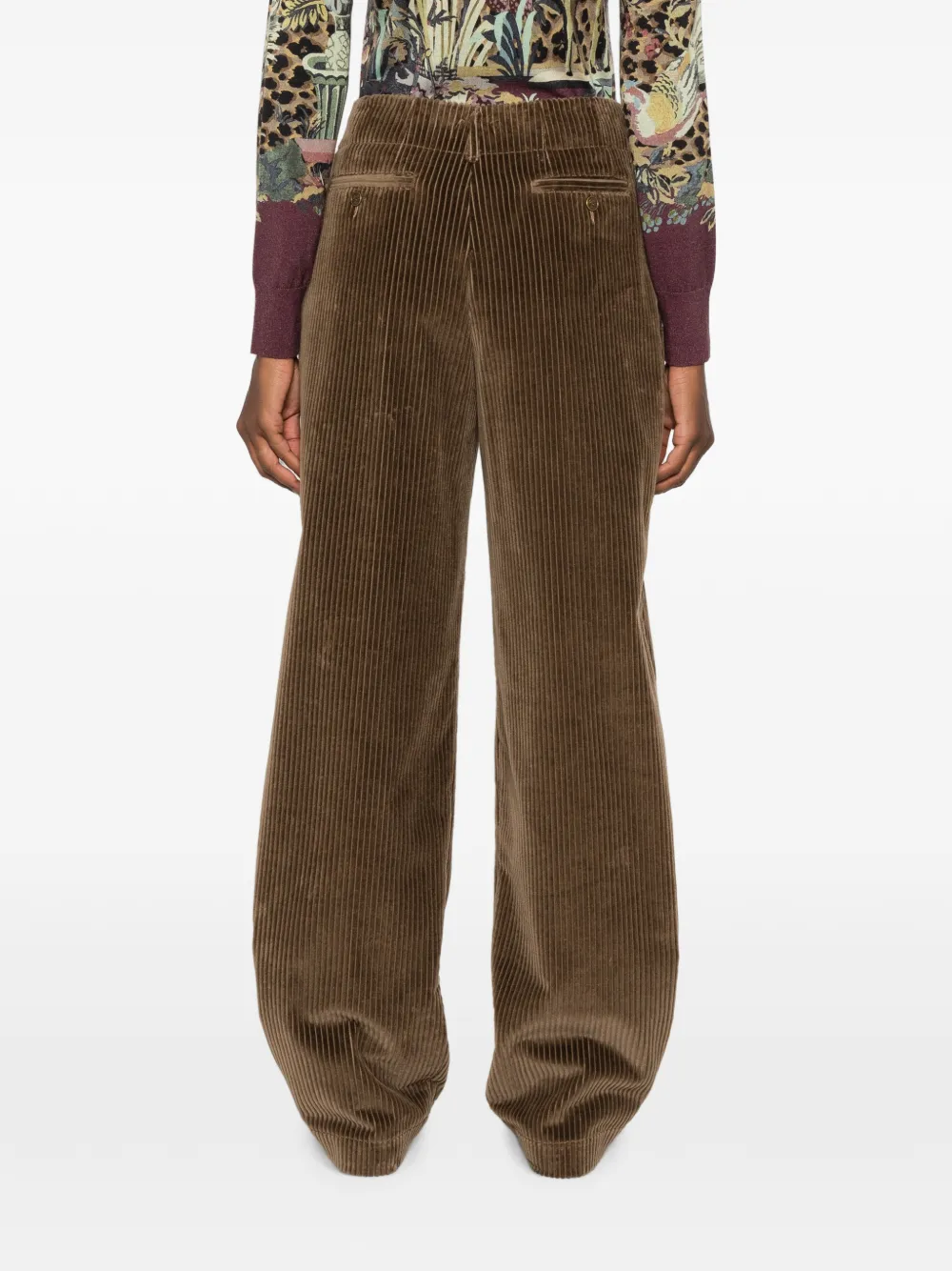 ETRO Ribfluwelen plooibroek Bruin