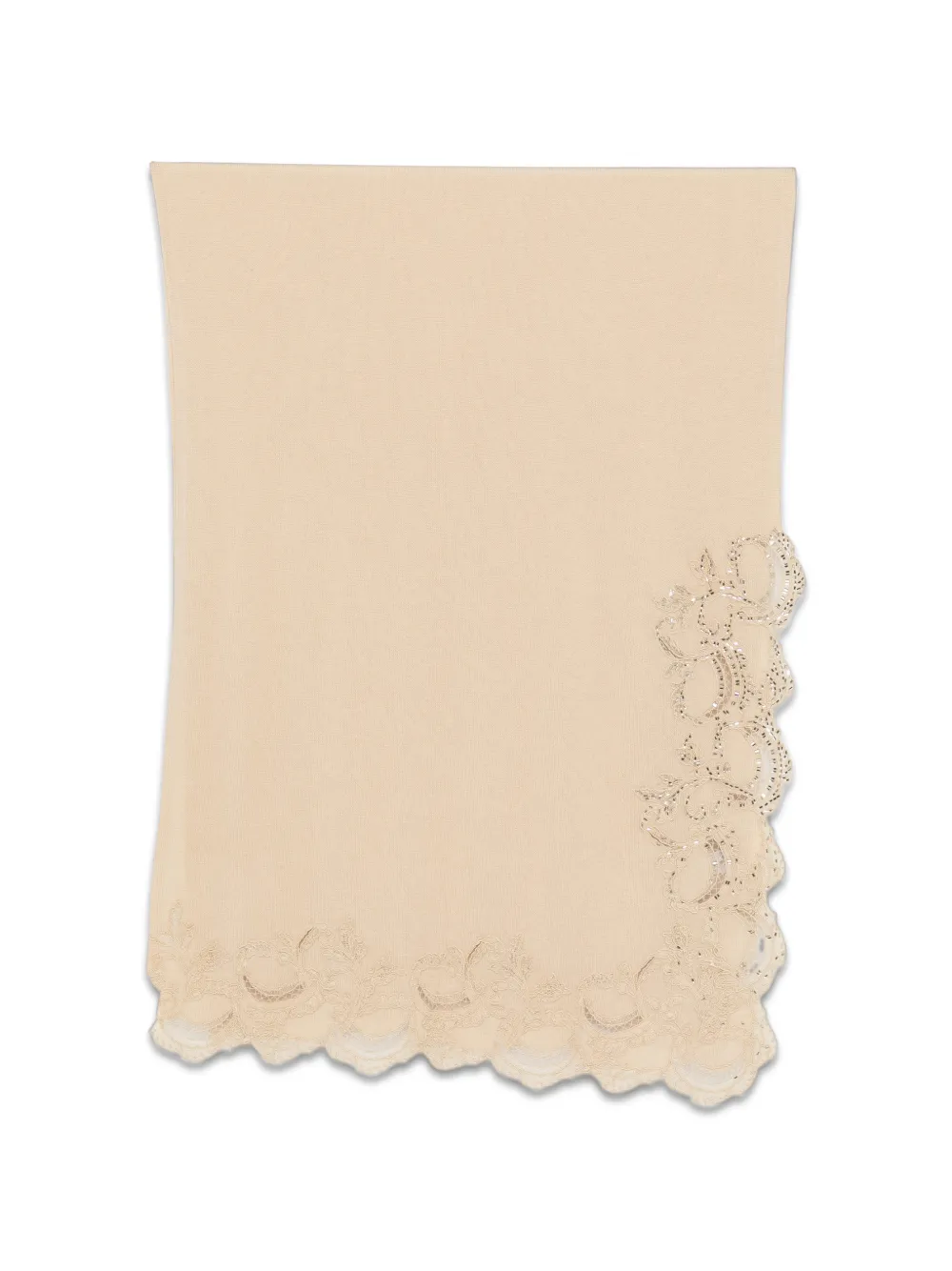 Ermanno Scervino lace-trim sequin-embellished scarf - Toni neutri
