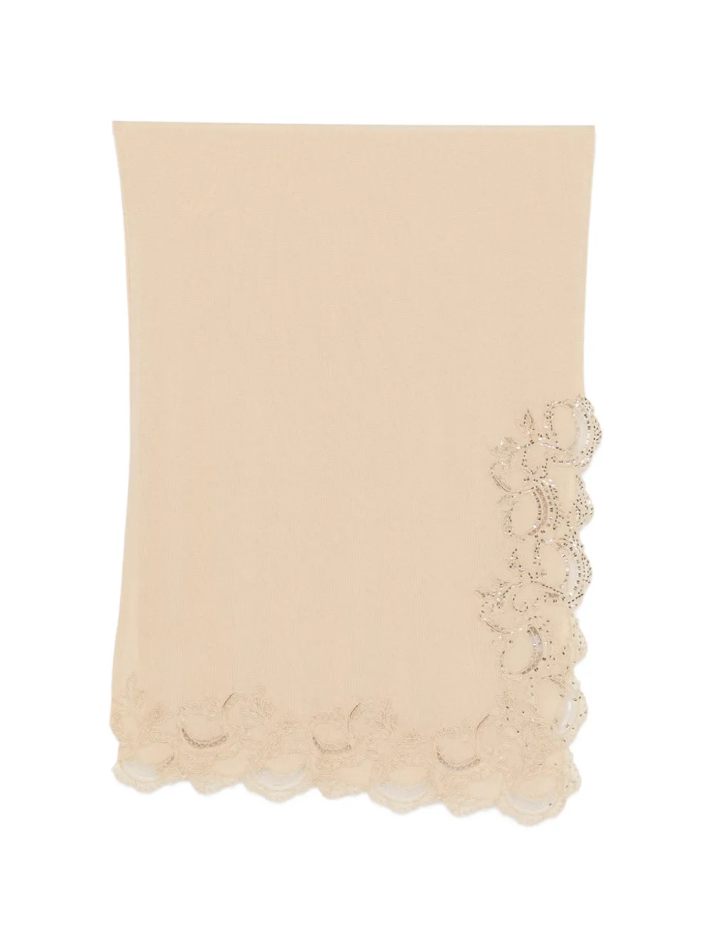 Ermanno Scervino lace-trim sequin-embellished scarf - Toni neutri