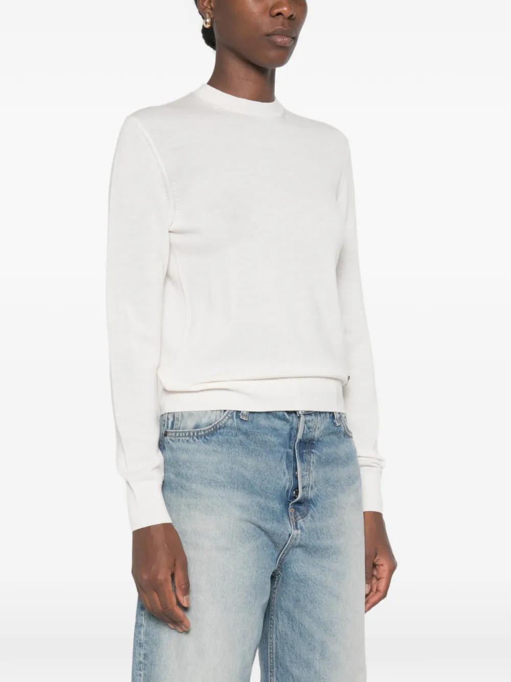 ETRO Trui met logoplakkaat en ronde hals Wit