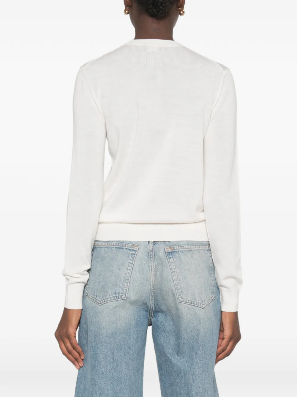 ETRO Trui met logoplakkaat en ronde hals Wit