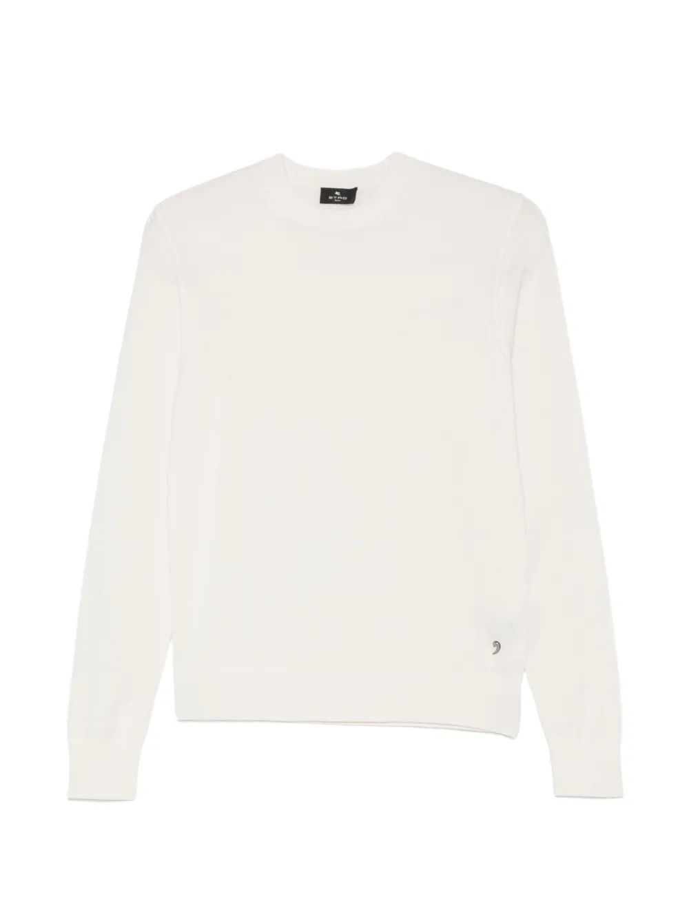 ETRO logo-plaque crew-neck sweater - Bianco