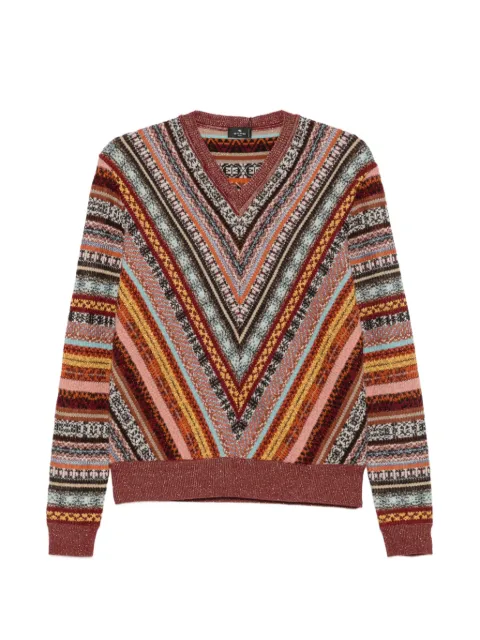 ETRO Maglione con scollo a V e motivo geometrico