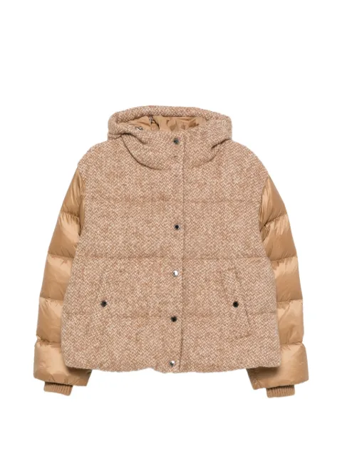 BOGNER Cathy-D2 bouclé-panelled hooded jacket
