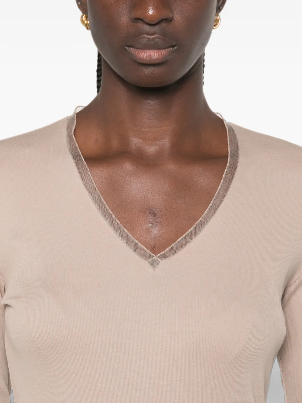 Fabiana Filippi T-shirt met V-hals Bruin