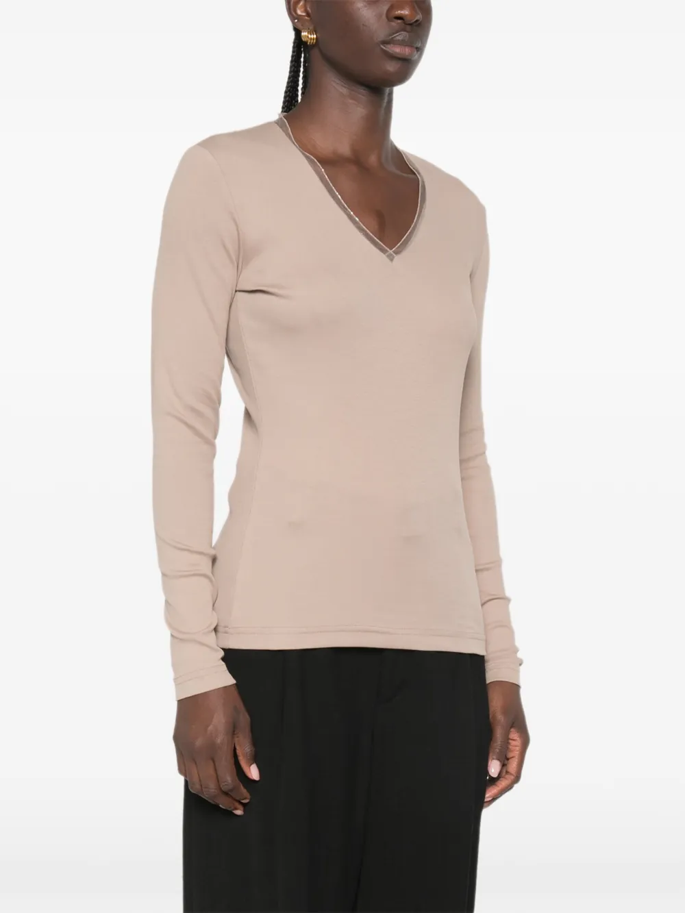 Fabiana Filippi T-shirt met V-hals Bruin