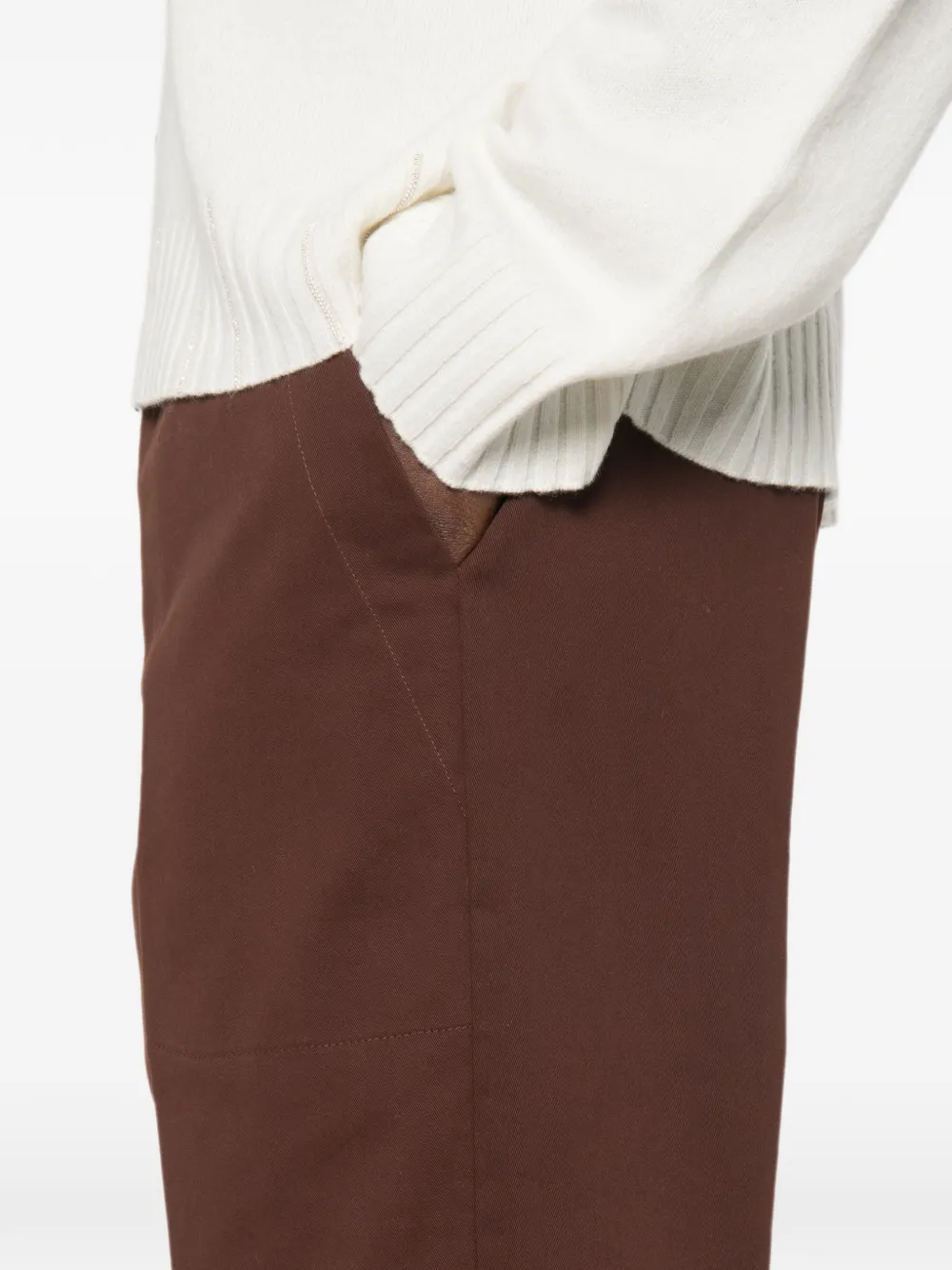 Fabiana Filippi Pantalon met elastische tailleband Bruin