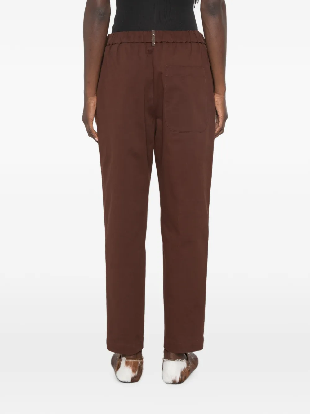 Fabiana Filippi Pantalon met elastische tailleband Bruin