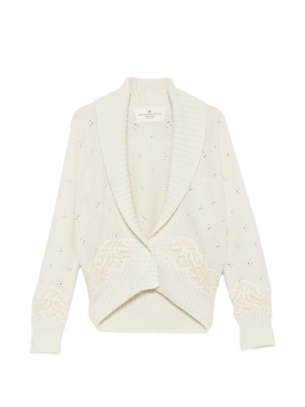 Ermanno Scervino pointelle shawl-collar cardigan Beige