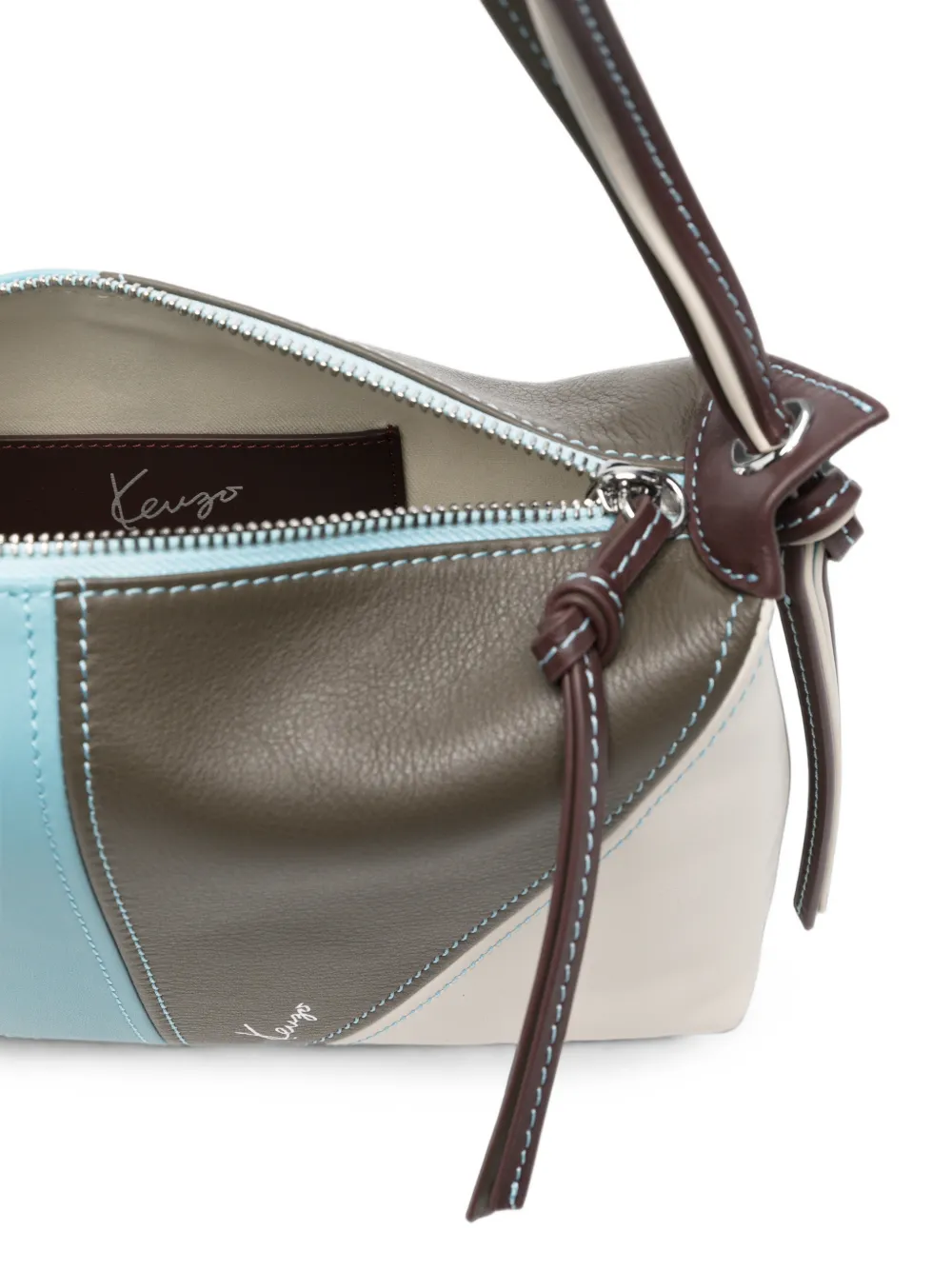 Kenzo Kite schoudertas met colourblocking en vlakken Bruin