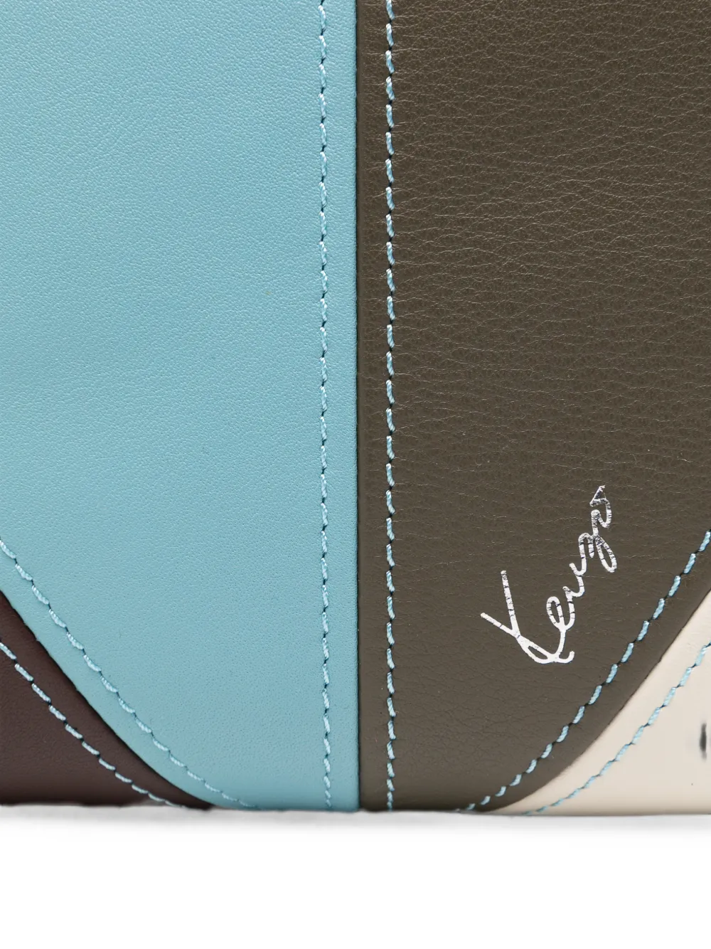 Kenzo Kite schoudertas met colourblocking en vlakken Bruin