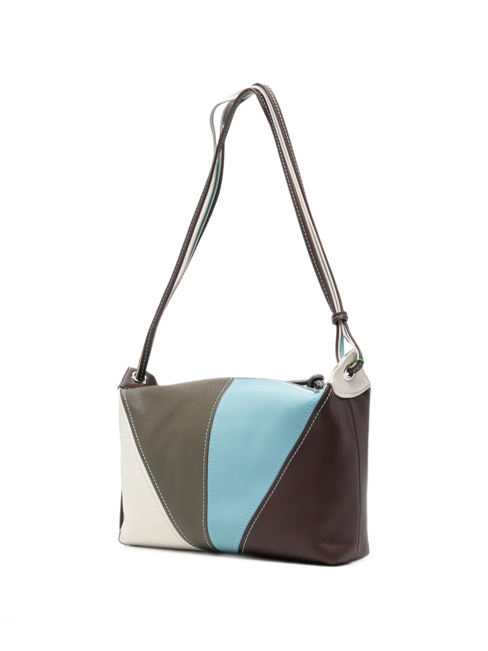 Kenzo Kite schoudertas met colourblocking en vlakken Bruin