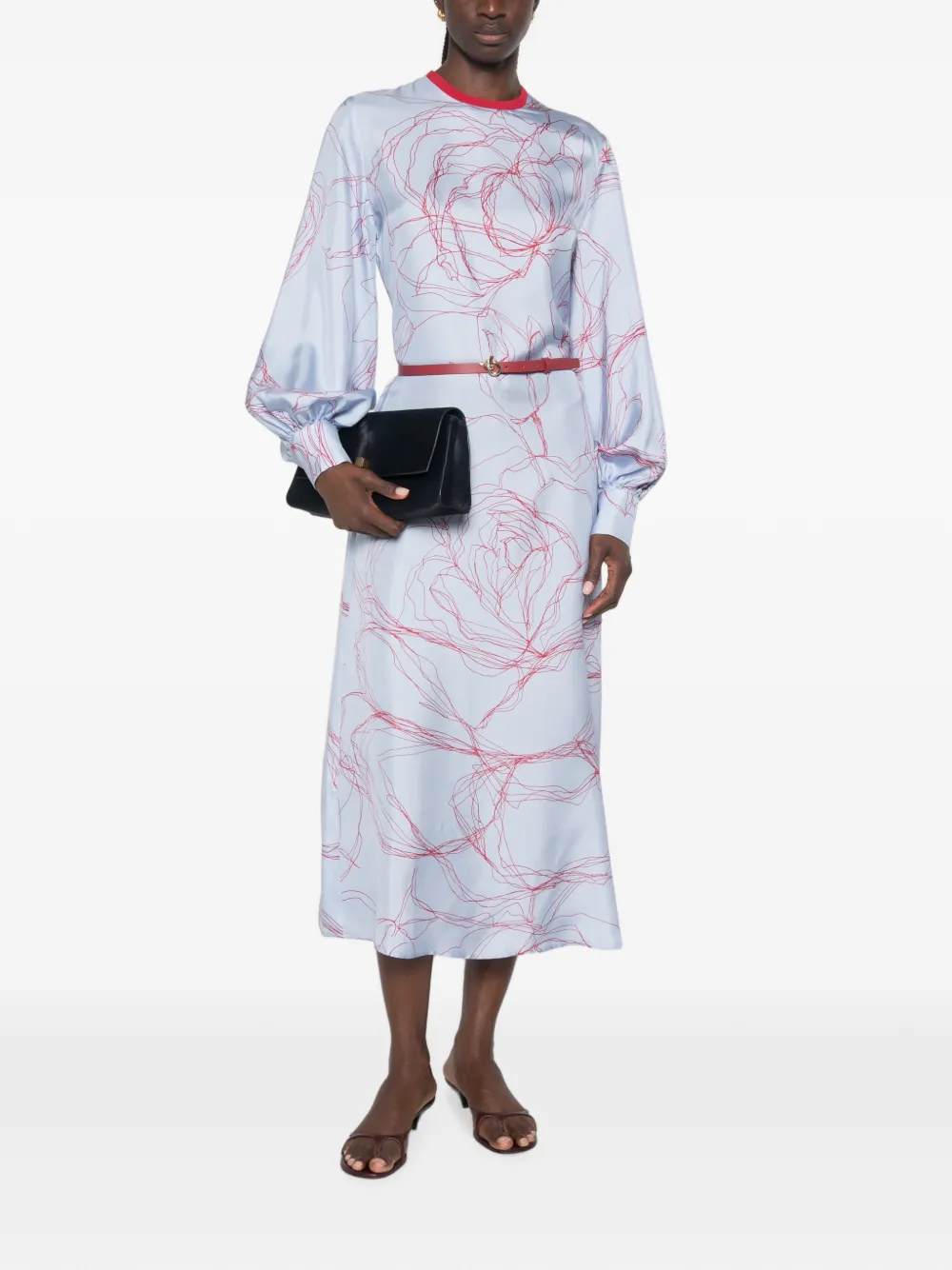 Fabiana Filippi Midi-jurk met ceintuur Blauw