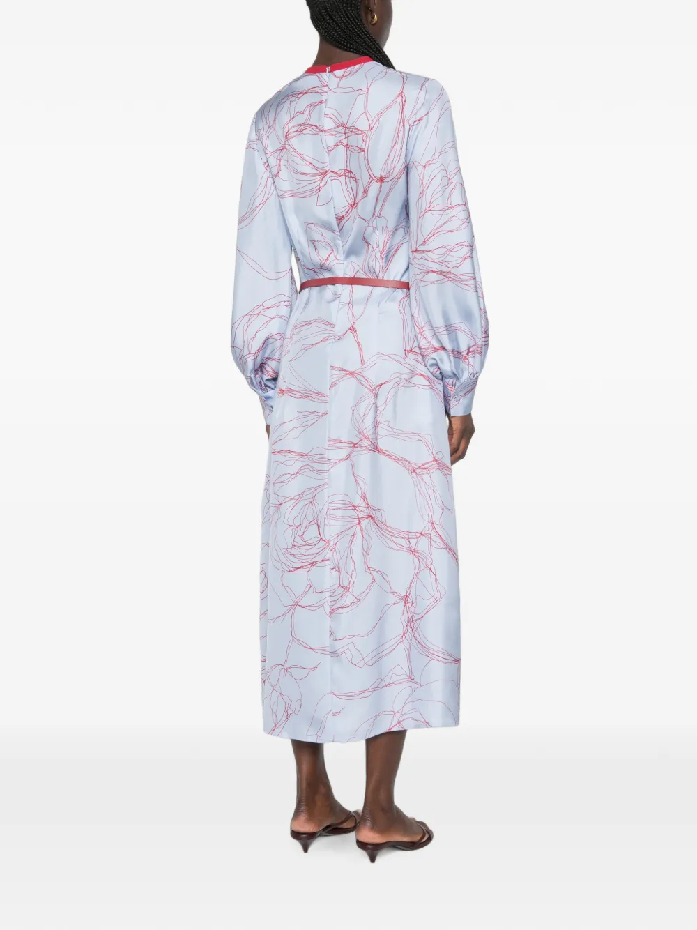 Fabiana Filippi Midi-jurk met ceintuur Blauw
