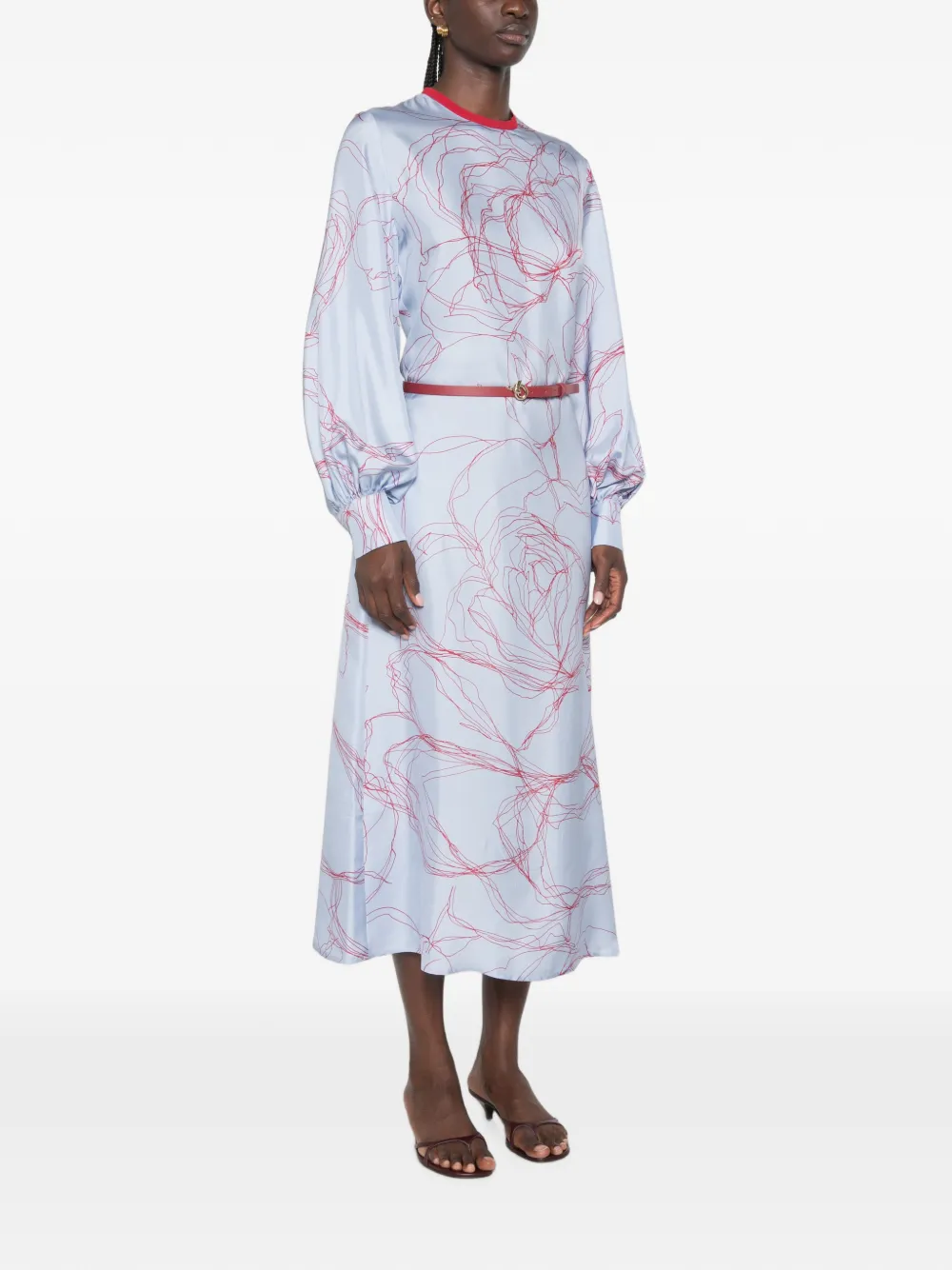 Fabiana Filippi Midi-jurk met ceintuur Blauw