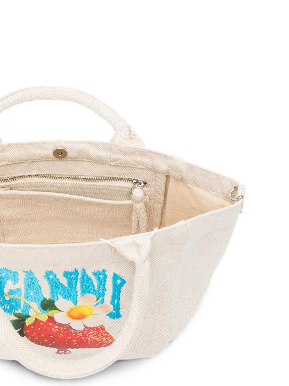 GANNI Kleine Strawberry Easy shopper Beige