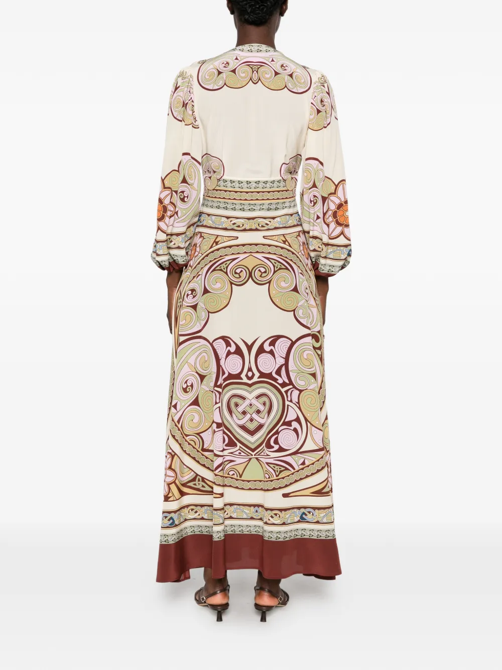 La DoubleJ Maxi-jurk met V-hals Beige