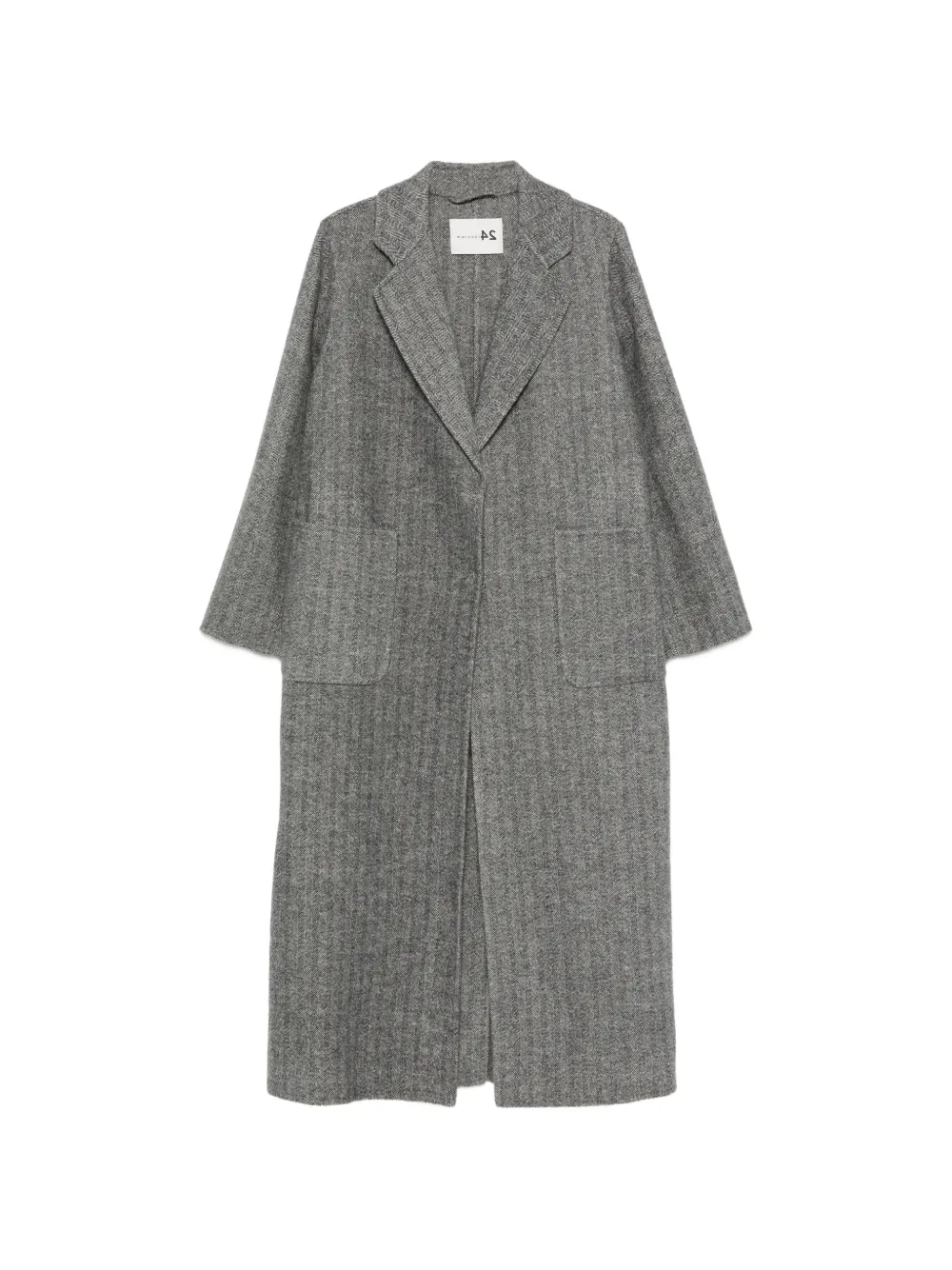 Manzoni 24 herringbone-pattern notch-lapels coat