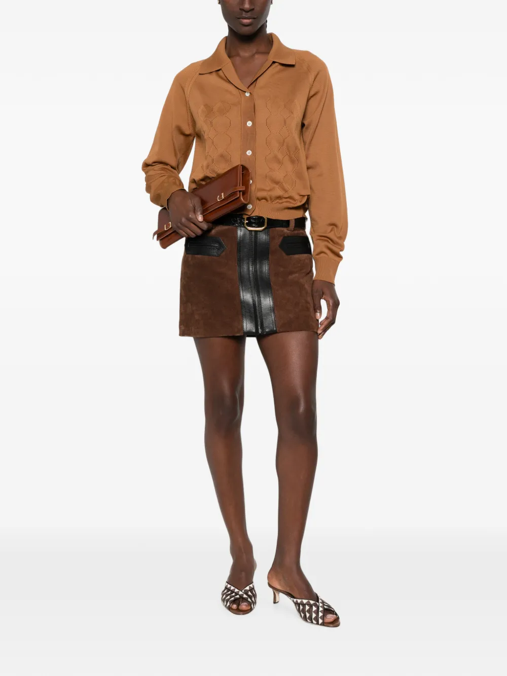 Marni Vest met geborduurd logo Bruin