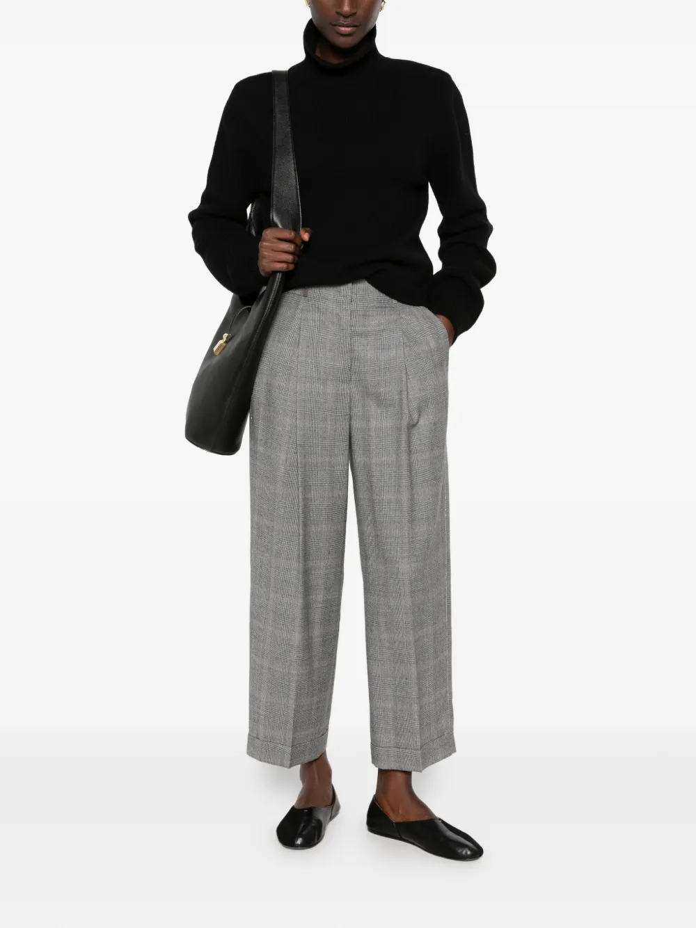 Peserico Geruite pantalon Grijs