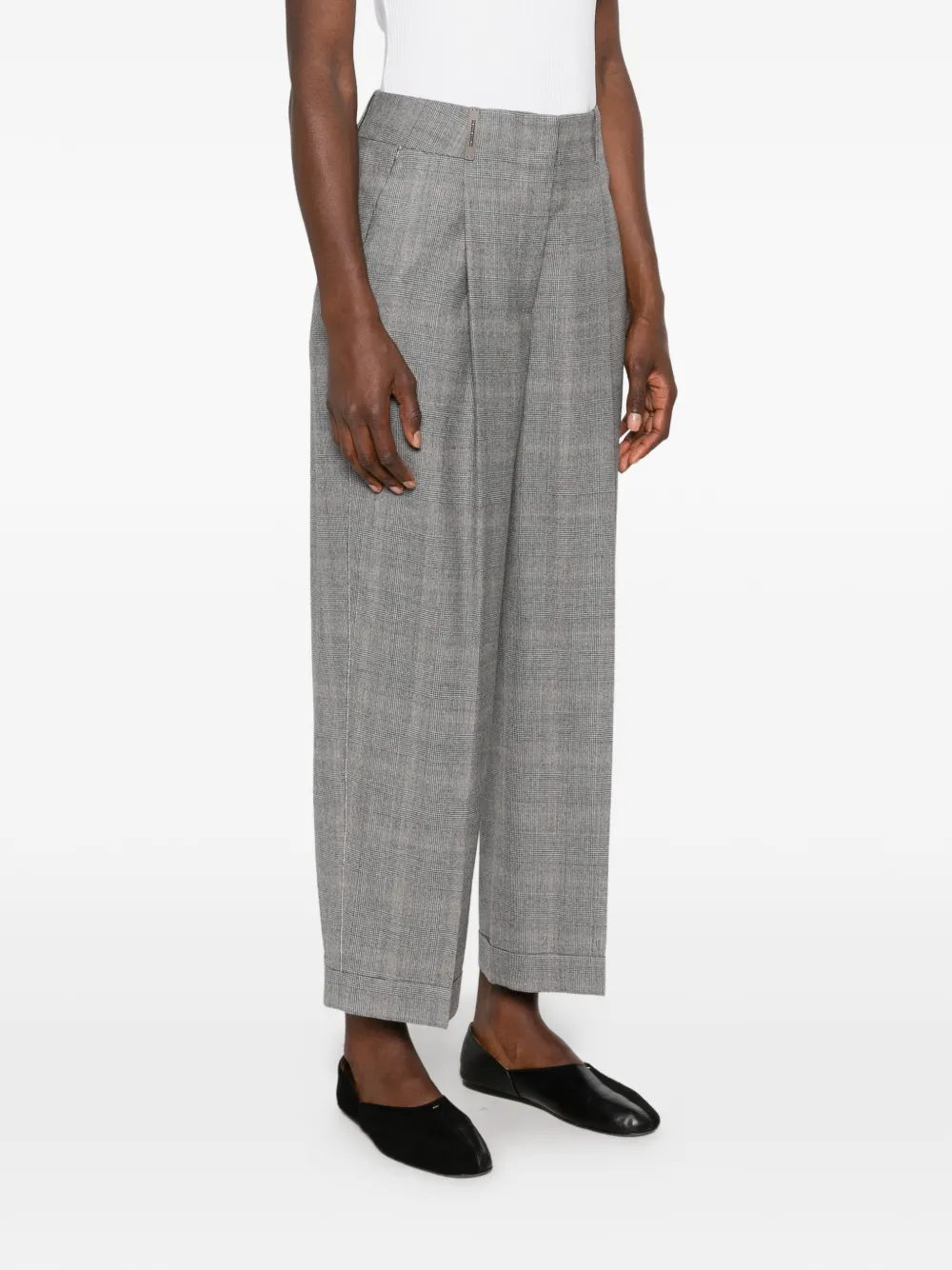 Peserico Geruite pantalon Grijs