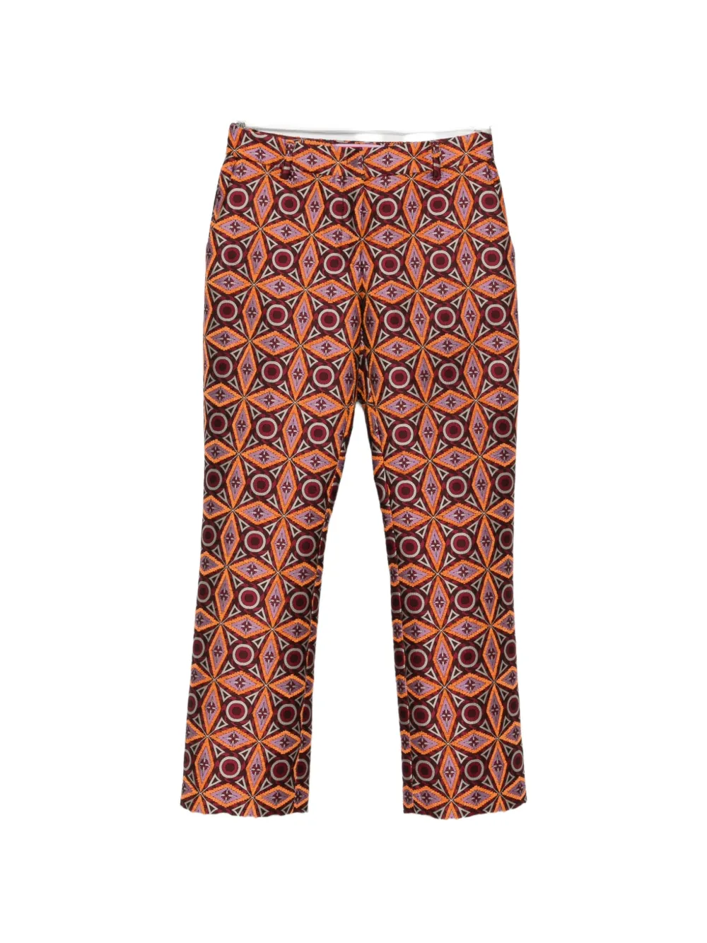 La DoubleJ diamond-pattern jacquard trousers Rood