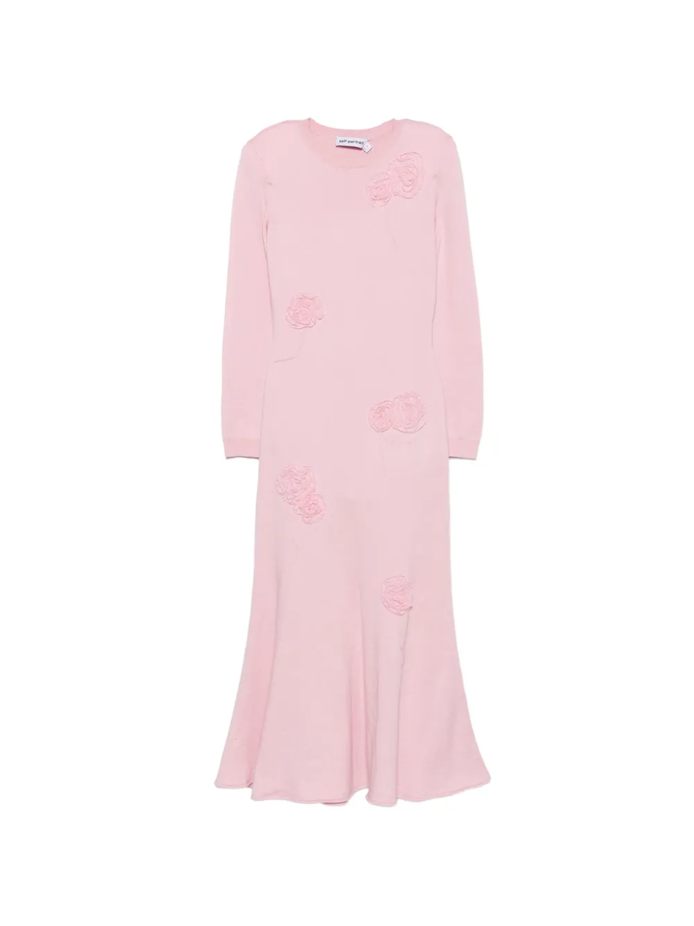 Self-Portrait floral-appliqué maxi dress - Rosa