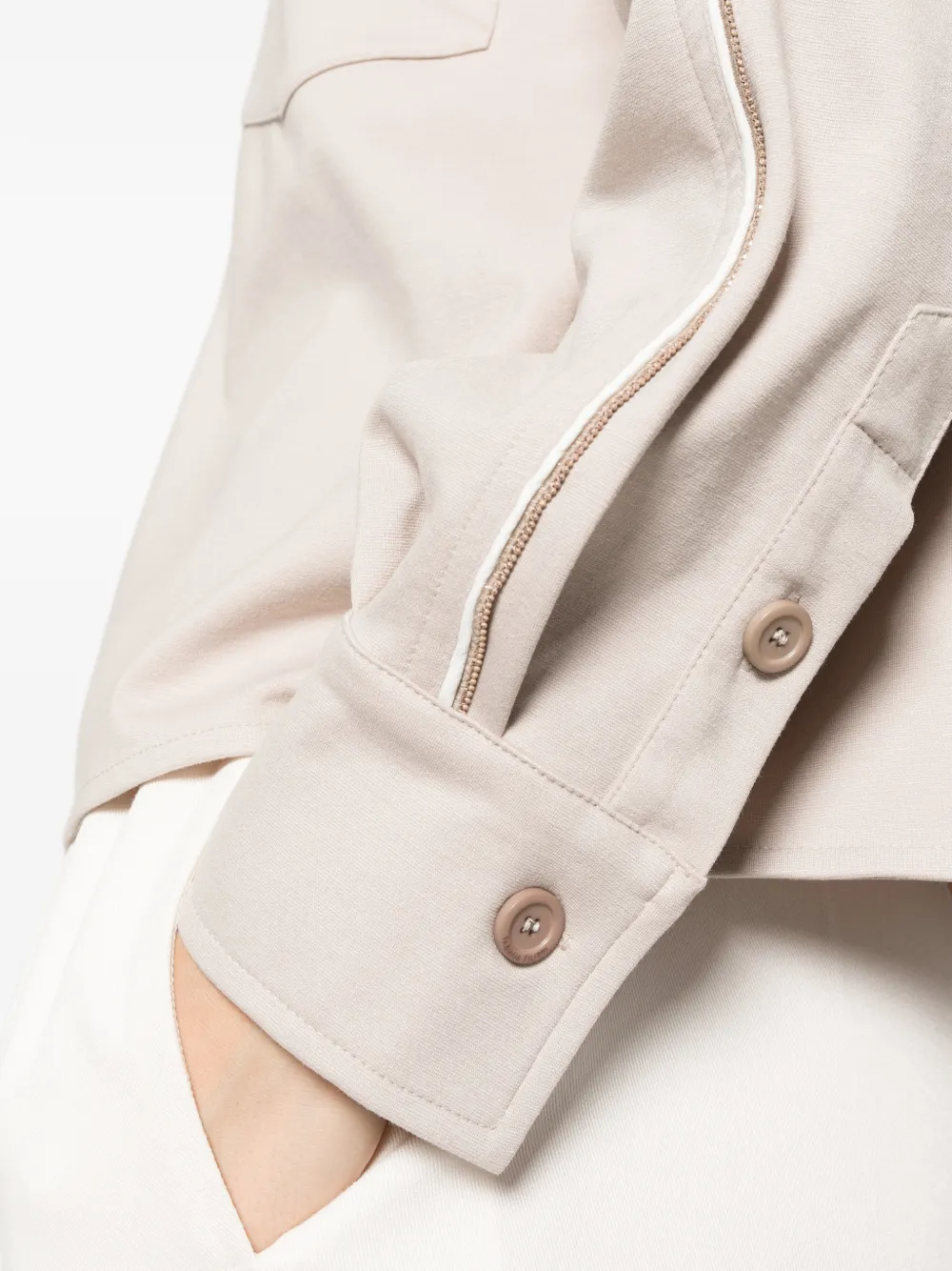 Fabiana Filippi Overhemd met borstzak en monili-afwerking Beige