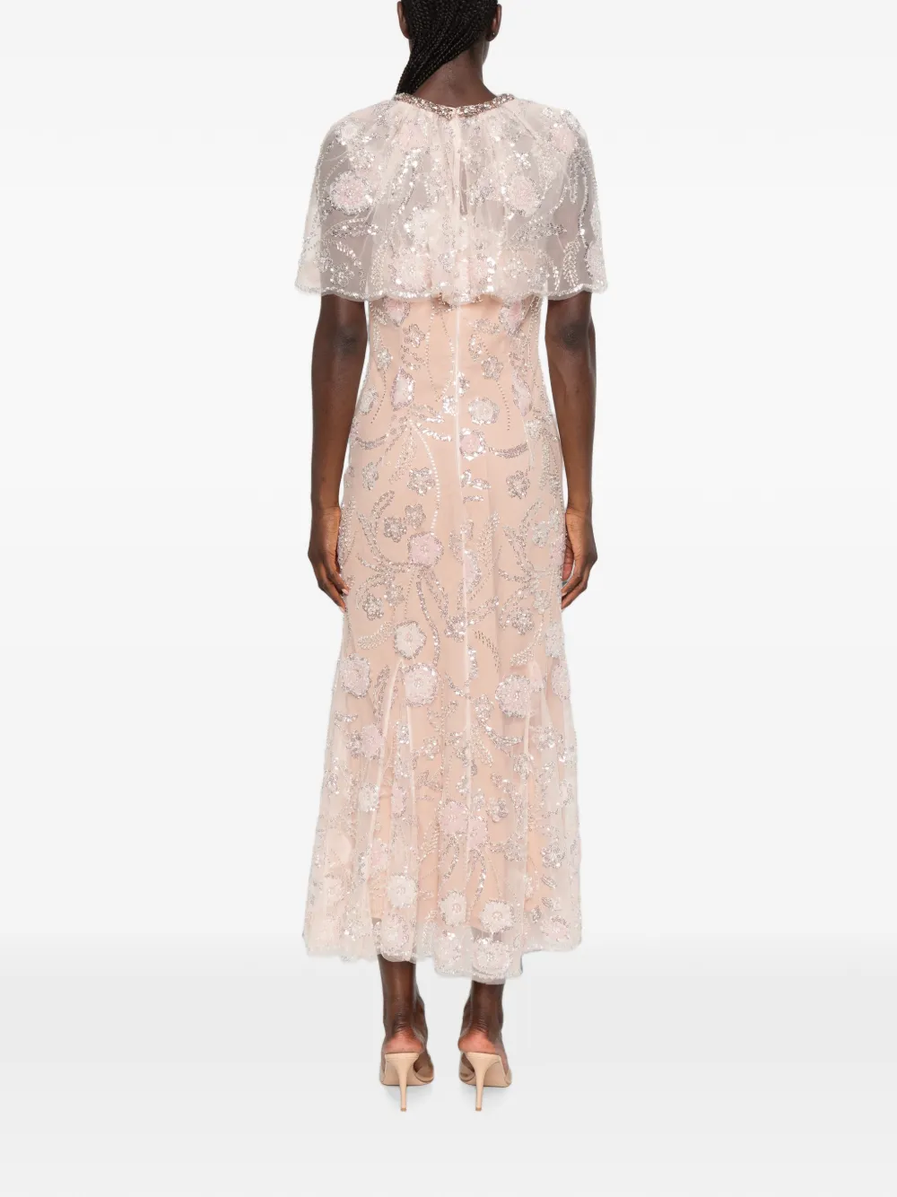 Self-Portrait Maxi-jurk verfraaid met pailletten Roze