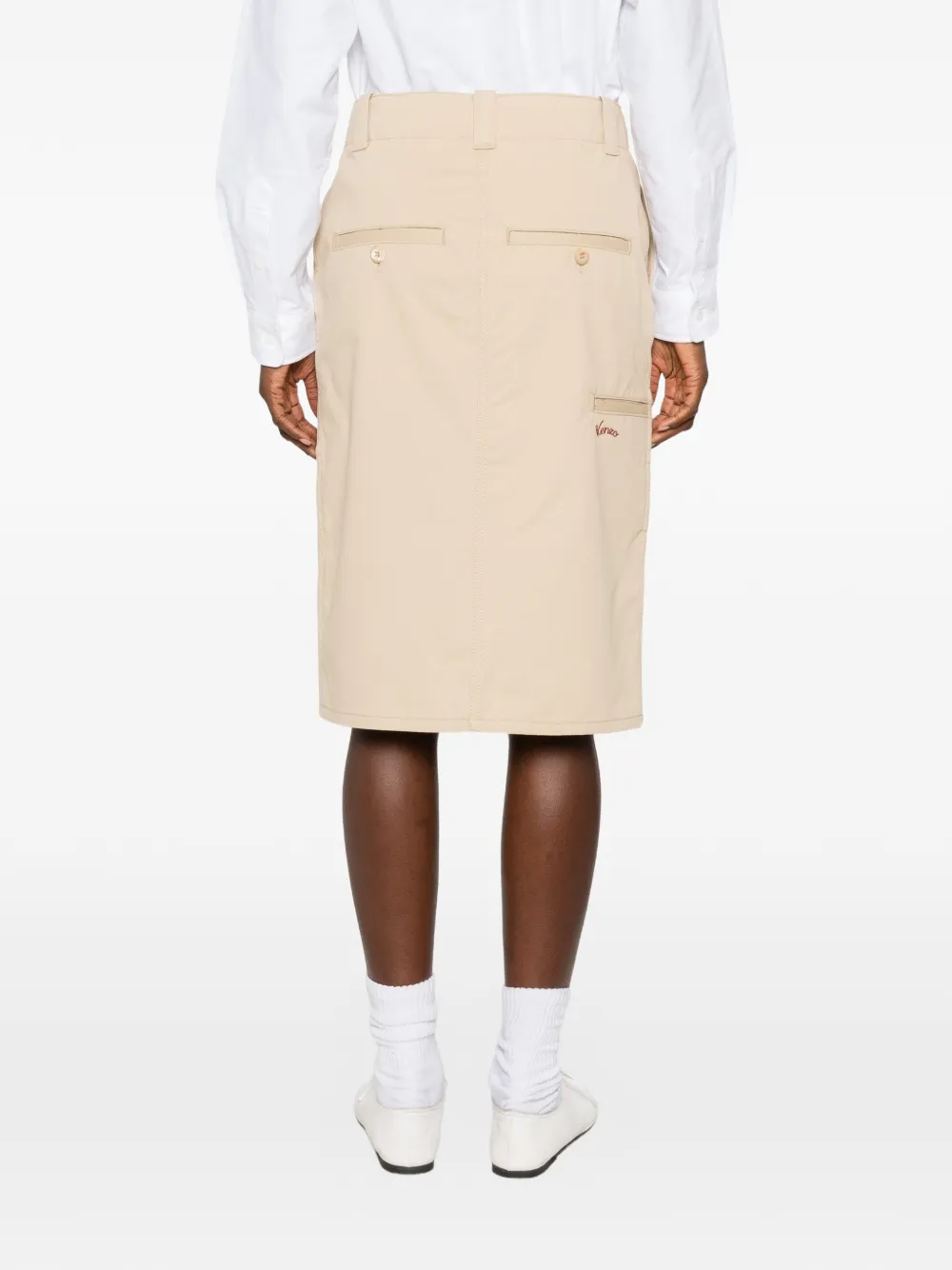 Kenzo Midi-rok met knoopsluiting en split Beige