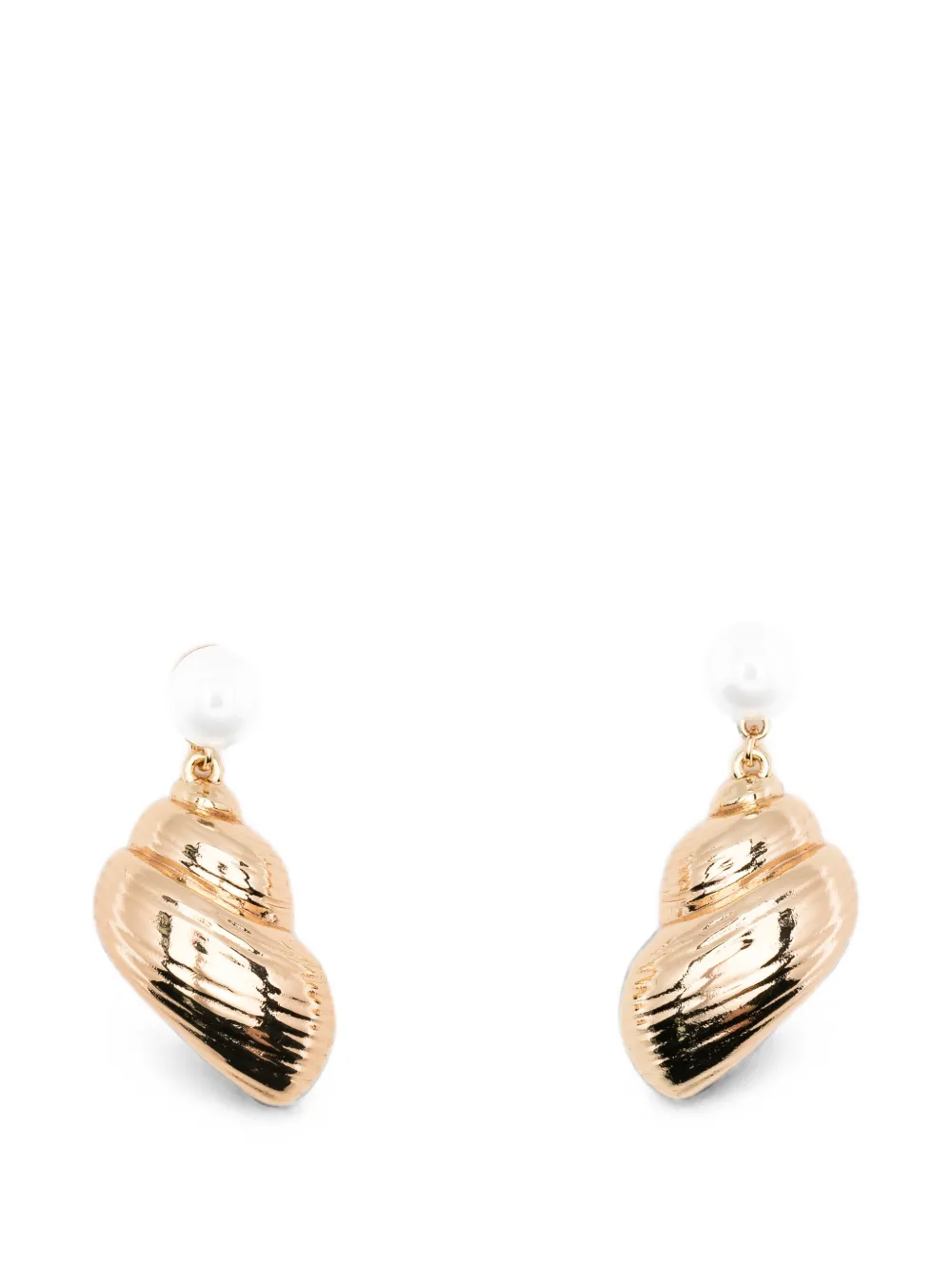Self-Portrait pearl-embellished earrings - Oro