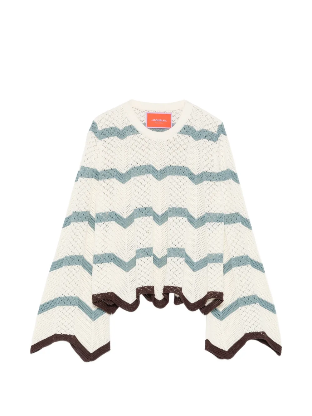La DoubleJ chevron-knit scalloped-edge knit - Nude