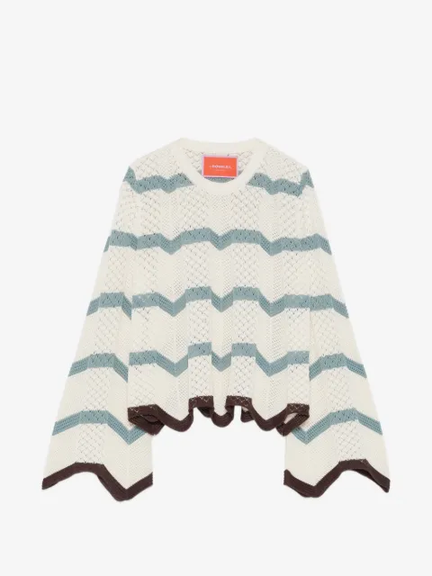 La DoubleJ chevron-knit scalloped-edge knit