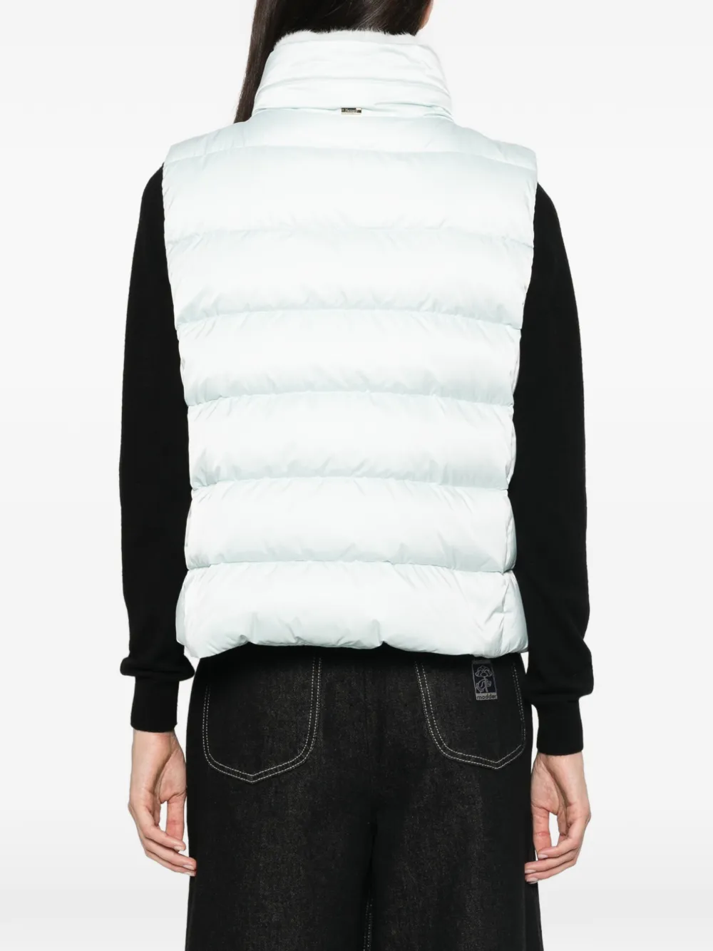 Herno Gewatteerde bodywarmer met afwerking van imitatiebont Blauw