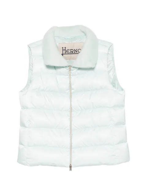 Herno chaleco acolchado con ribete de pelo artificial