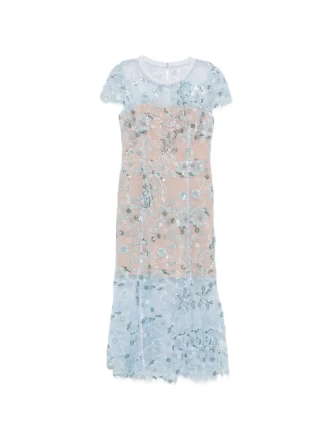 Self-Portrait sequin-embellished floral-lace midi dress