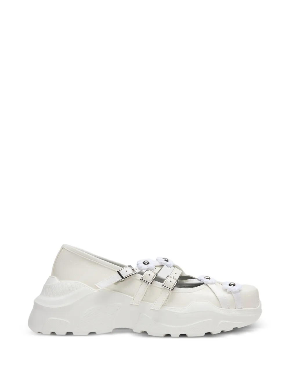 Akiko Aoki x Three Treasures Flora ballet flats - Bianco