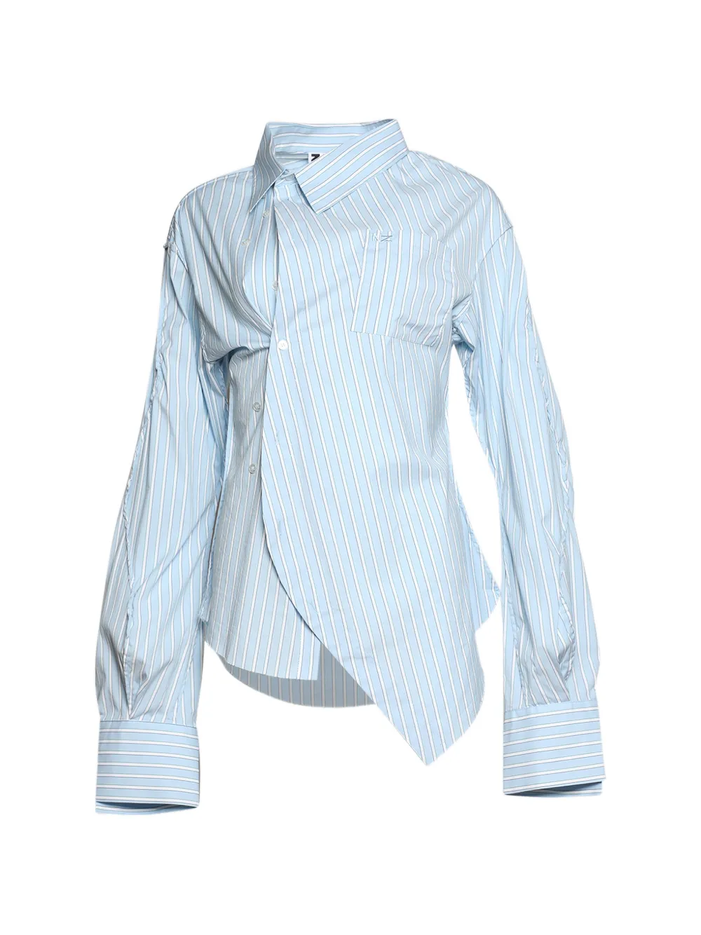 Natasha Zinko Drunk asymmetric striped shirt - Blu