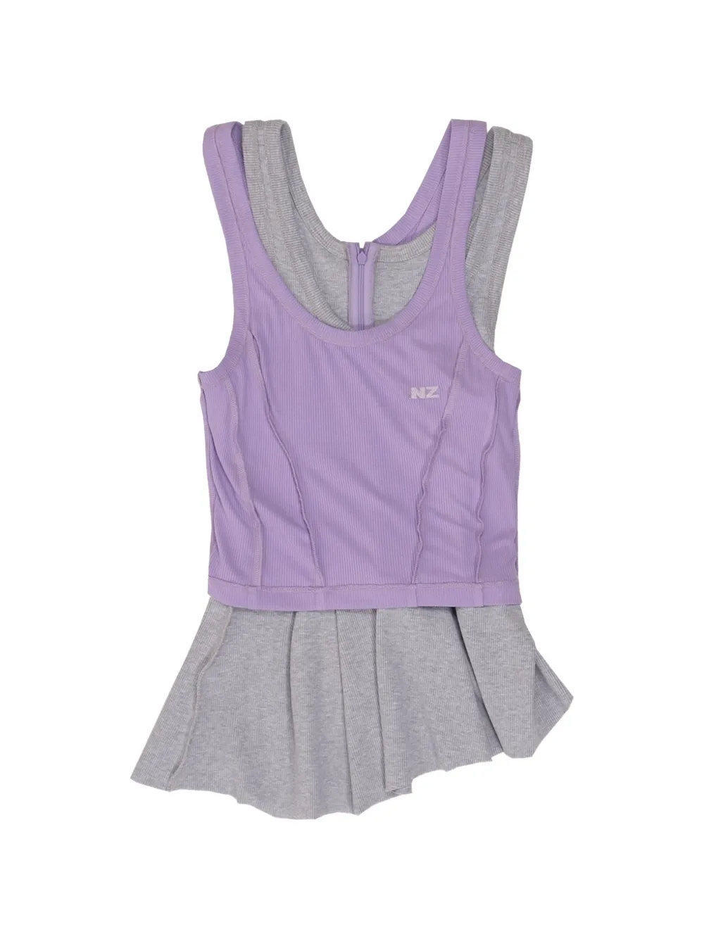 Natasha Zinko layered ruffled tank top - Grigio