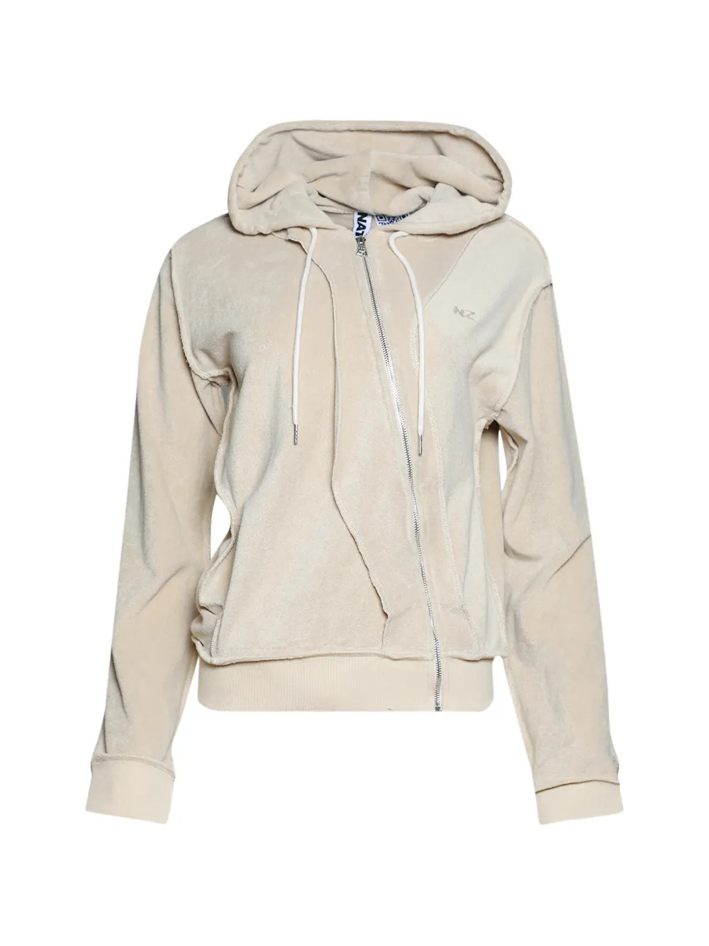 Natasha Zinko asymmetric-zip hoodie - Toni neutri