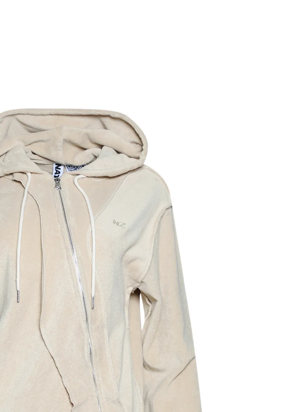 Natasha Zinko Hoodie met asymmetrische rits Beige