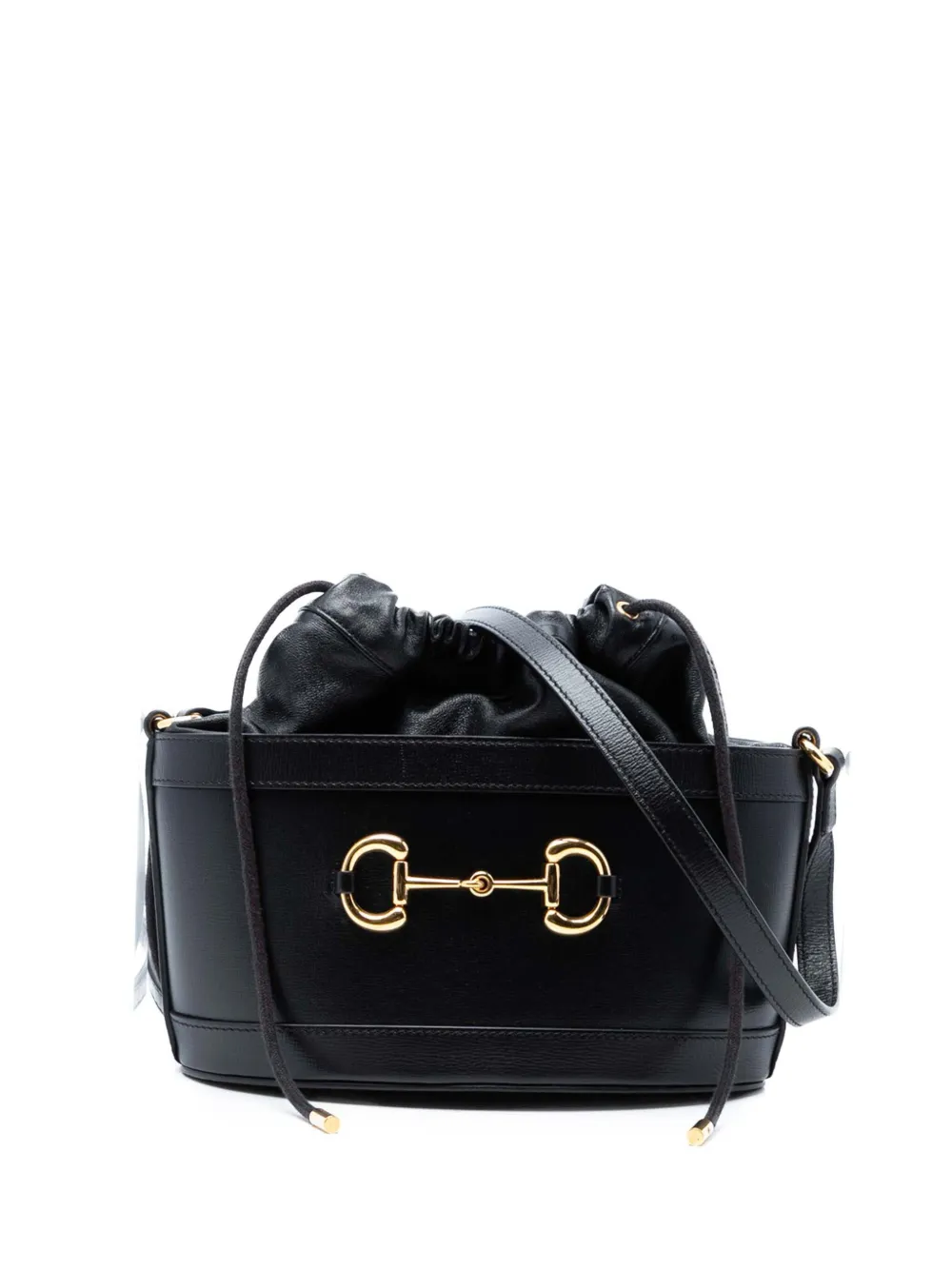 Gucci Pre-Owned 2016-2026 Leather Horsebit 1955 bucket bag - Nero