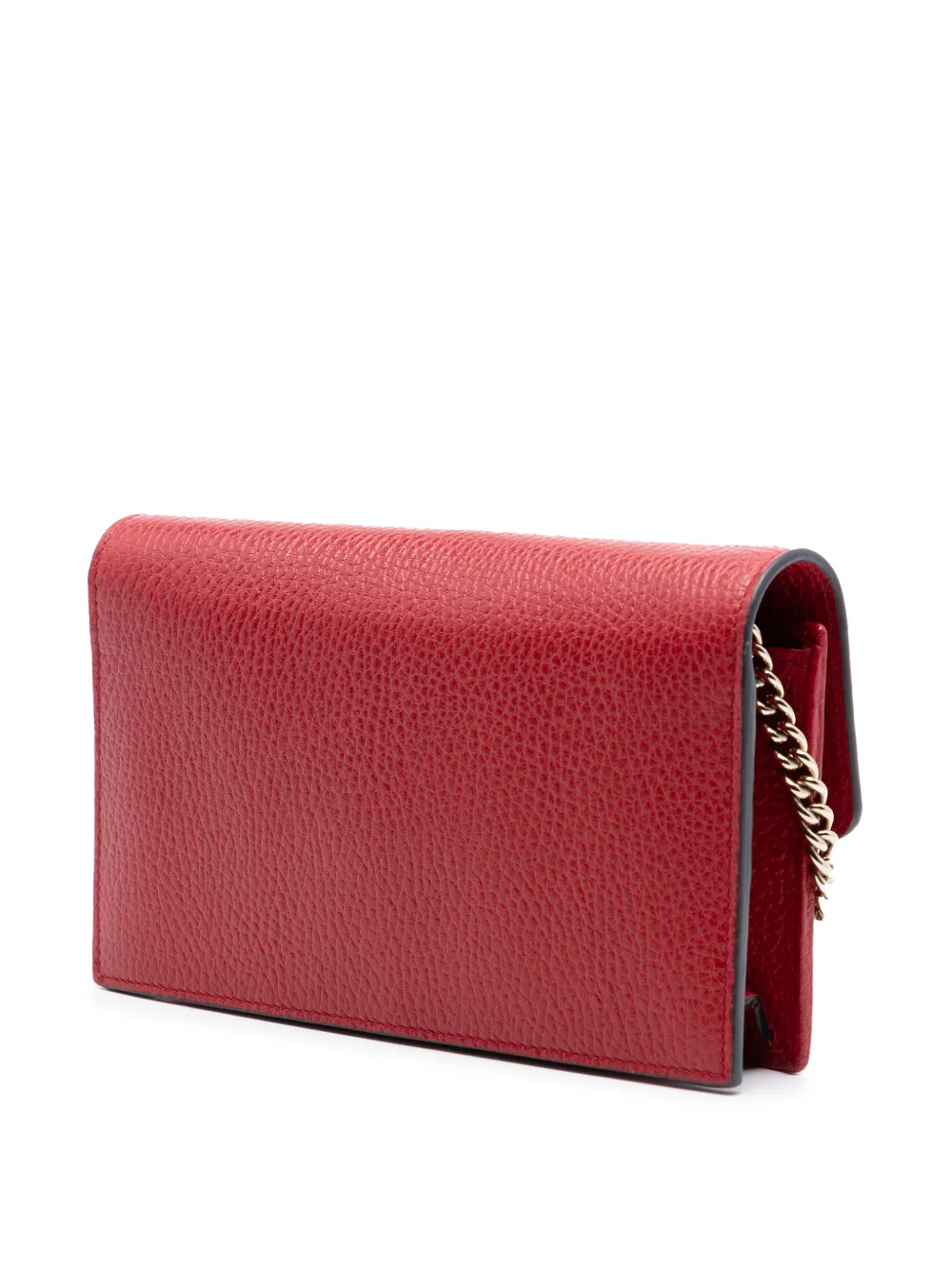  Gucci Pre-owned Bandolera Dollar Wallet On Chain De Piel Con G Entrelazada Característica 2000-2015 - Rojo 