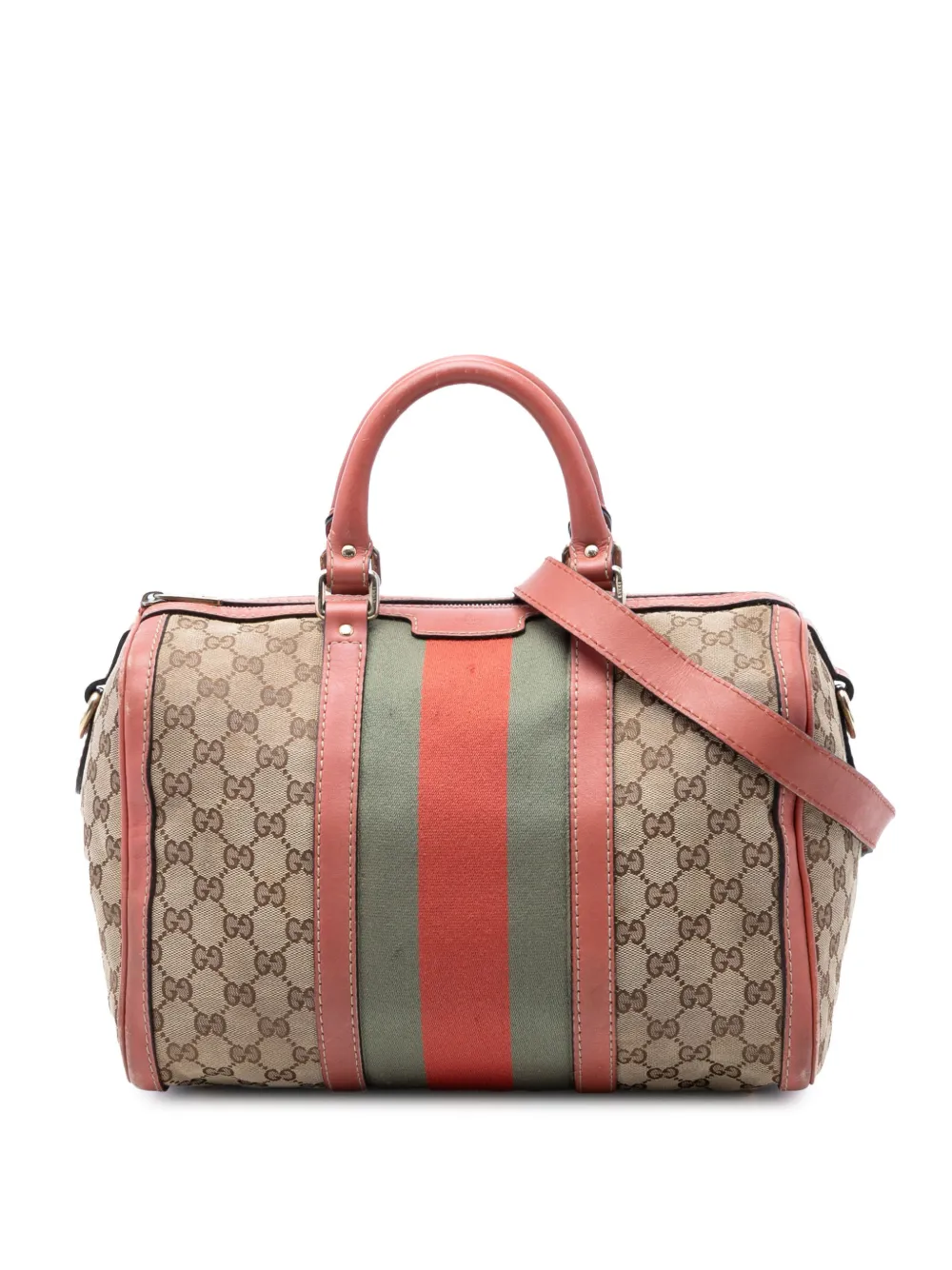 Gucci Pre-Owned 2016-2026 Medium GG Canvas Web Joy Boston Bag satchel - Toni neutri