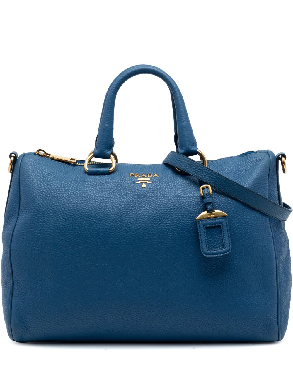 Prada Pre-Owned 2013-2026 Vitello Daino Zip Top satchel - Blu